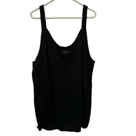 torrid tank top 3x black wool polyester blend metallic cami layer money - Picture 1 of 8